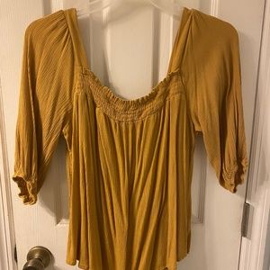 Golden Yellow Top 3/4 Sleeve